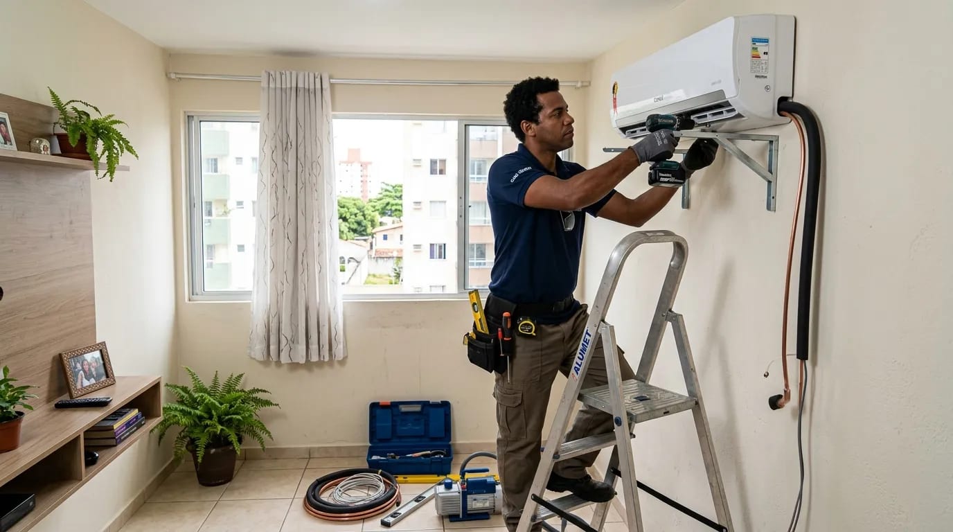 Instalação de ar-condicionado split em Blumenau‑SC