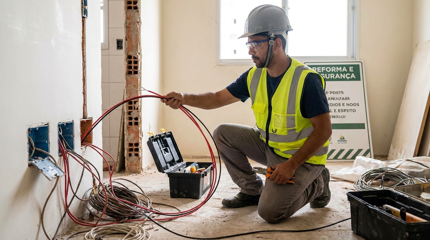 Substituição de fios antigos em Blumenau‑SC